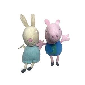 Peppa Pig 8 Inch Plush Lot Of  Rebecca Rabbit and George Hasbro